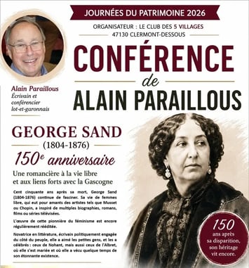 George Sand, une romancière à la vie libre et aux liens forts avec la Gascogne : conférence d'Alain Paraillous